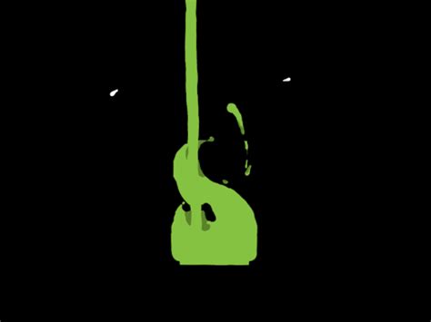 the silhouette of a green guitar against a black background