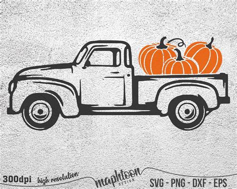 Pumpkin Truck Svg Pumpkin Svg Vinatge Truck Svg Eps Dxf - Etsy