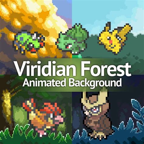 Viridian Forest hgss Pixel Art Animated Background And/or Overlay for Youtube, Twitch, Streaming ...