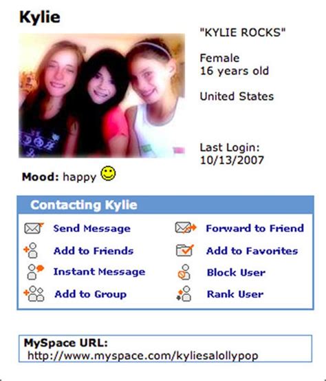 Kendall and Kylie Jenner MySpace Pages | Teen Vogue