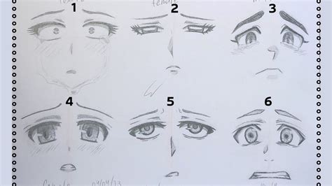 How to draw ANIME FACE - Sad/Cry Facial expressions | Slow Tutorial for ...