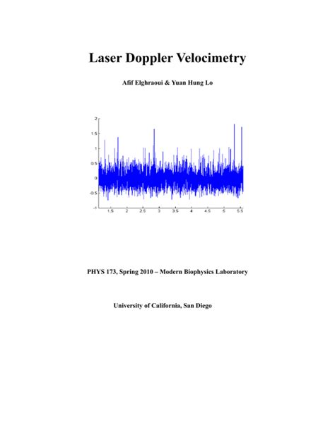 Laser Doppler Velocimetry