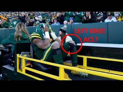 Aaron Jones Injury, Left Knee Bends Awkwardly - YouTube