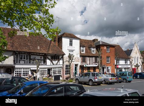 The medieval village square Lenham Kent England Stock Photo - Alamy