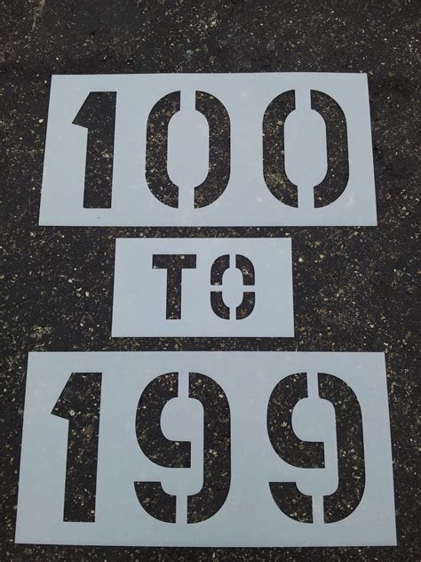 Triple Digit Parking Lot Number Stencils 100-199 American Striping OHIO