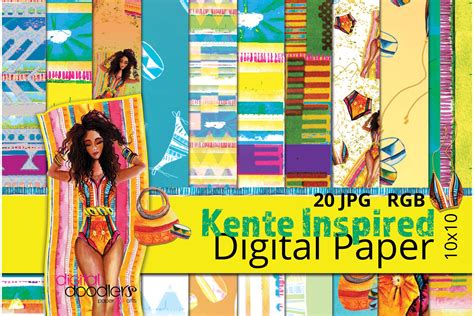 Kente Patterns Digital Paper Hand Painted Watercolor - Etsy