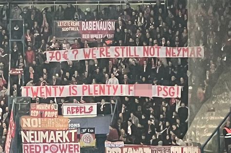 Bayern Munich fans unfurl 'F*** PSG' banner ahead of Champions League clash as away supporters ...