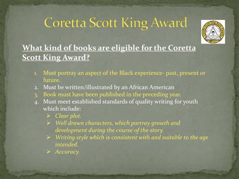 PPT - Coretta Scott King Book Award PowerPoint Presentation - ID:2238597