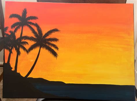 Palm Tree Sunset Painting | my art | Pinterest | Trees, Palms and Palm ...