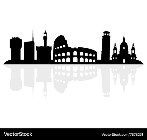 Italy skyline Royalty Free Vector Image - VectorStock