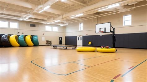 Premium AI Image | A Photo of a School Gymnasium with Sports Equipment ...