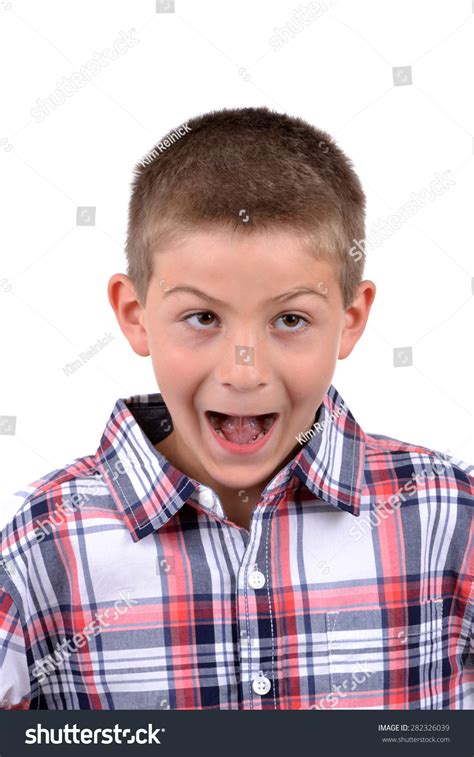 Boy Making Funny Face Isolated White Stock Photo 282326039 | Shutterstock