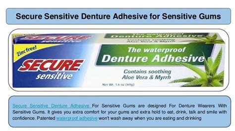 Secure Sensitive Denture Adhesive for Sensitive Gums | Denture adhesive, Denture, Denture cleaner