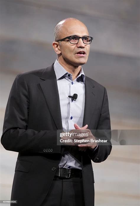 Microsoft CEO Satya Nadella addresses shareholders during Microsoft ...