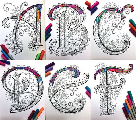 Printable Alphabet Coloring Book 26 Uppercase Letter Coloring Pages ...