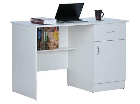 Buy DeckUp Hermes Engineered Wood Study & Computer Table and Office Desk (White, Matte Finish ...