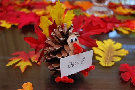 Pine Cone Turkey Place Card Holders | Fun Family Crafts