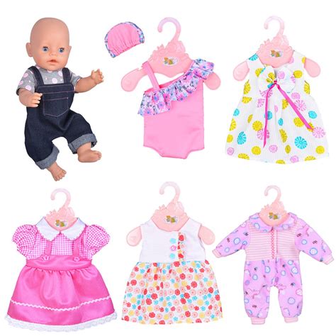 ebuddy 6 Sets Doll Clothes Outfits for 43cm New Born Baby Dolls, 15inch Baby Dolls, 18 Inch ...