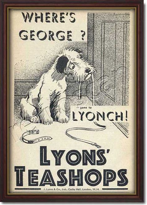 1935 Lyons' Tea Shops Vintage Ad