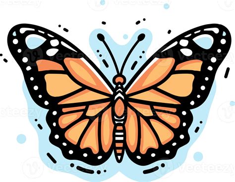 Hand Drawn butterfly in doodle style 24207166 PNG