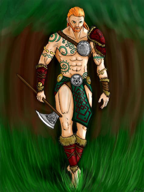 Celtic Warrior with colors by Darksigfried on DeviantArt