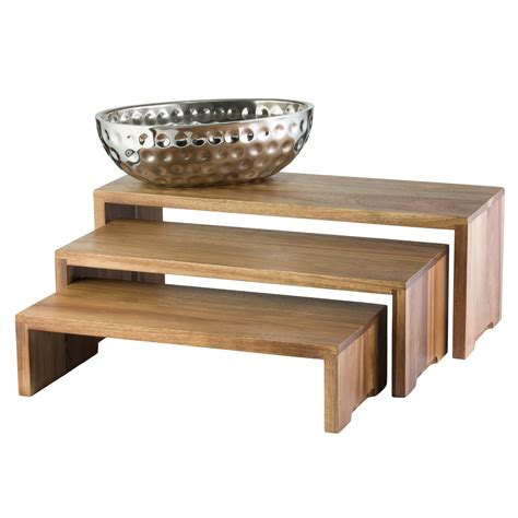 Acacia Wood Cascade Buffet Risers