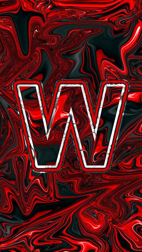 Letter W red abstract, colors, cream, lava, letter W, liquid, magma ...