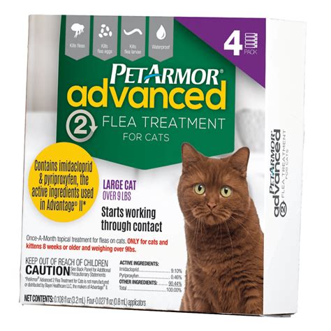 PetArmor Advanced 2 Flea Treatment for Large Cats, 4 Monthly Treatments - Walmart.com - Walmart.com