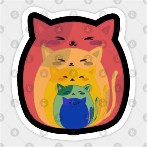 Rainbow cats - vintage retro style - Rainbow Cats - Sticker | TeePublic