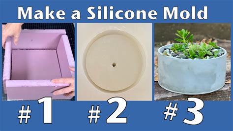 DIY Concrete Silicone Mold For A Larger Planter - YouTube