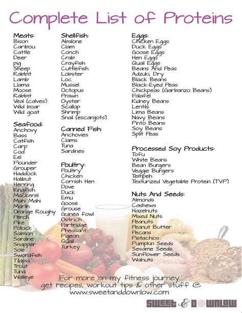 High Protein Foods List Printable In Spanish