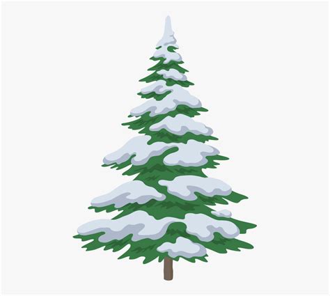 Christmas Tree Drawing With Snow , Png Download - Snow On Trees Drawing ...