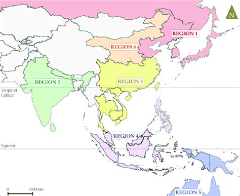 Regions Of Asia Map – Map Vector