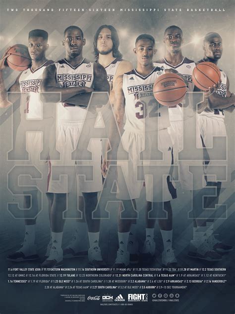 Mississippi State Basketball Schedule Posters on Behance