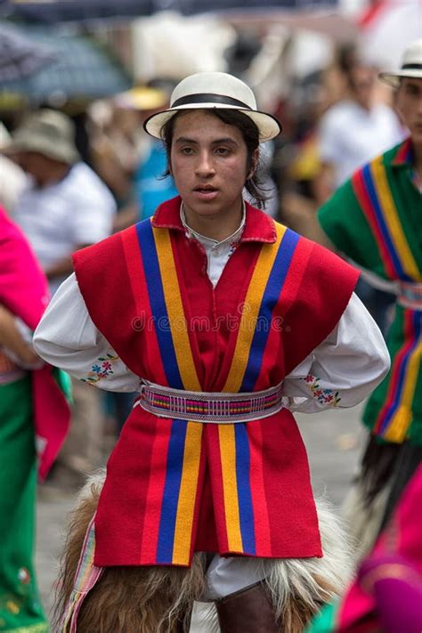 Indigenous Male in Colourful Clothing in Ecuador Editorial Image - Image of kechwa, parade: 98282300