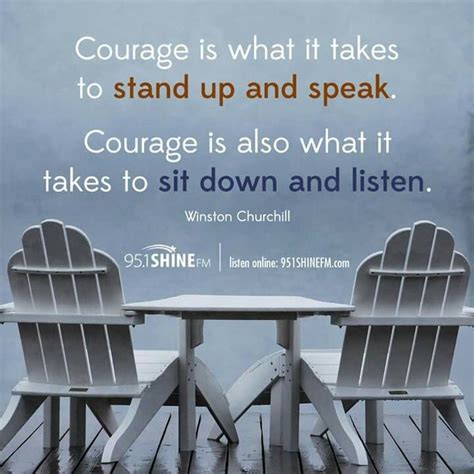 Winston Churchill - Courage is what it takes to stand up and speak ...