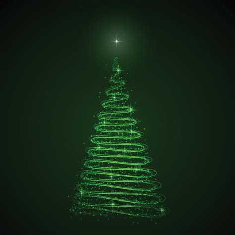 Abstract Christmas tree on dark background. Template for your design ...