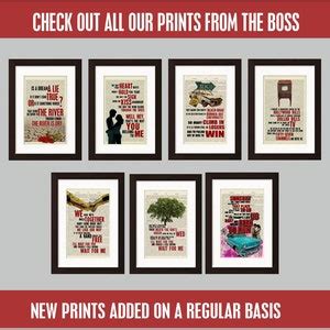 Bruce Springsteen Thunder Road Song Lyric Print on Upcycled Vintage ...