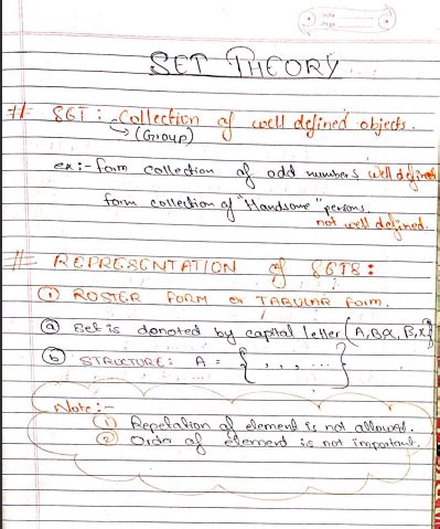 Set theory, Physics wallah Arjuna JEE Handwritten Notes PDF – Shop ...