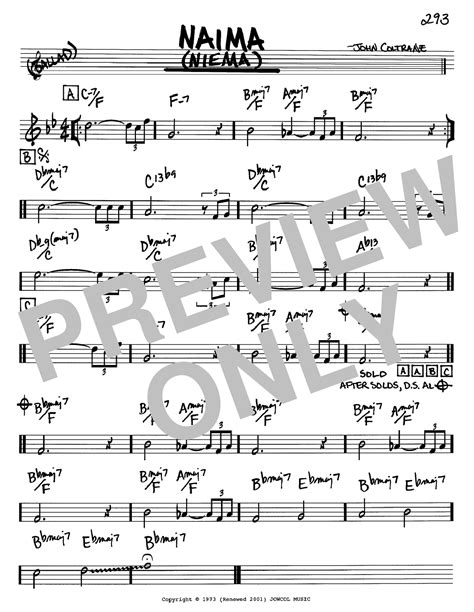 John Coltrane "Naima (Niema)" Sheet Music Notes | Download Printable ...