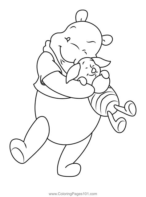 Pooh Bear With Piglet Coloring Page for Kids - Free Winnie The Pooh ...