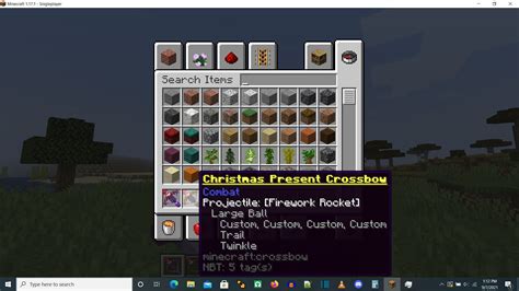 Christmas Present Automatic Firework Crossbow Minecraft Data Pack