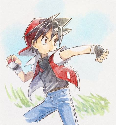 Trainer Red, Battle pose | Pokemon manga, Pokemon adventures manga, Pokemon trainer red