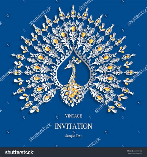 Indian Wedding Invitation Card Templates Peacock Stock Vector (Royalty Free) 554688466 ...