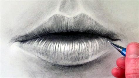 How to draw a Realistic Mouth & Lips - YouTube