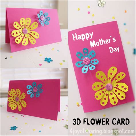 DIY Mother's Day 3D Flower Card - The Joy of Sharing