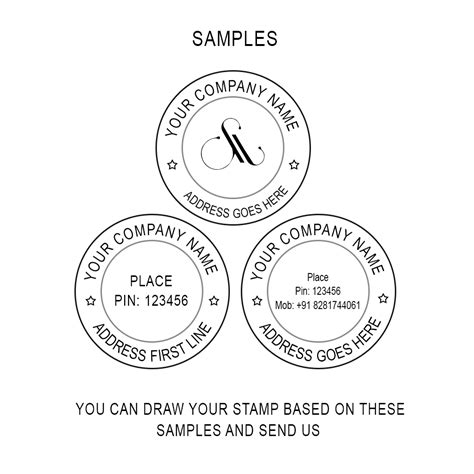 Pre Ink Round stamp, self ink round stamp, Pre Ink stamp, Stamp with logo, address stamp, Round Seal