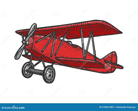 Vintage Airplane Sketch Engraving Vector Stock Vector - Illustration of ...