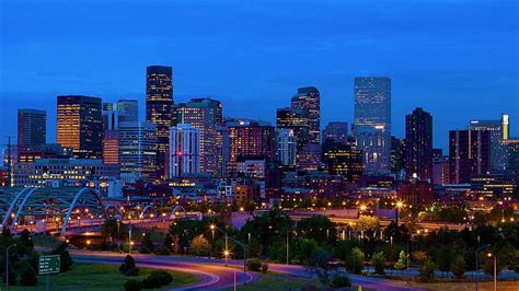 HD wallpaper: USA, Denver, Colorado, buildings, skyline, night, lights | Wallpaper Flare