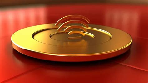 Golden Rss Icon On Red Matte Gold Plate 3d Rendered Social Media Symbol Background, 4k Logo, App ...